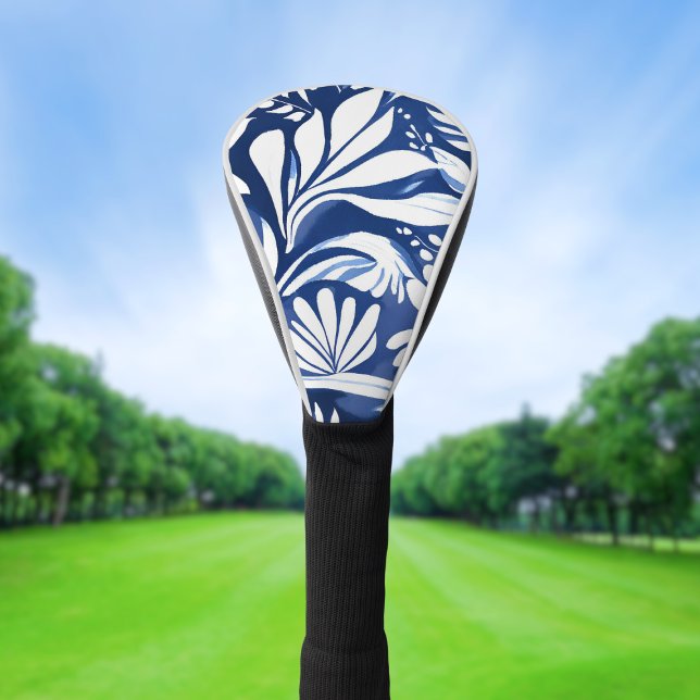Couvre-club De Golf Fleur botanique aquarelle bleue (Créateur téléchargé)