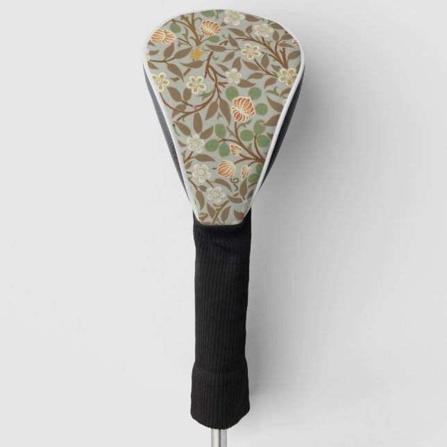 Couvre-club De Golf Fleur botanique de trèfle William Morris (Devant)