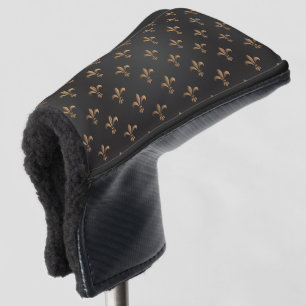Couvre-club De Golf Fleur de lis, vintage, élégant, chic.classe, mot