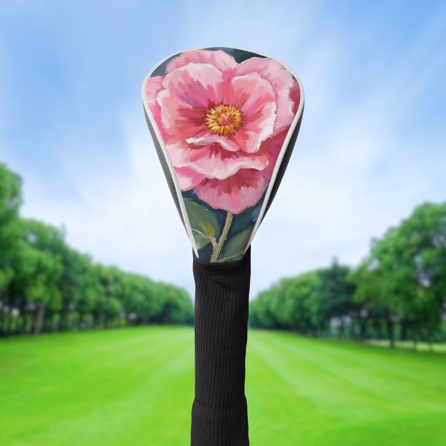 Couvre-club De Golf Fleur de pivoine rose floral aquarelle (Créateur téléchargé)