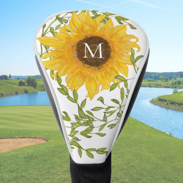 Couvre-club De Golf Fleur de soleil jaune Floral personnalisé femmes (Créateur téléchargé)