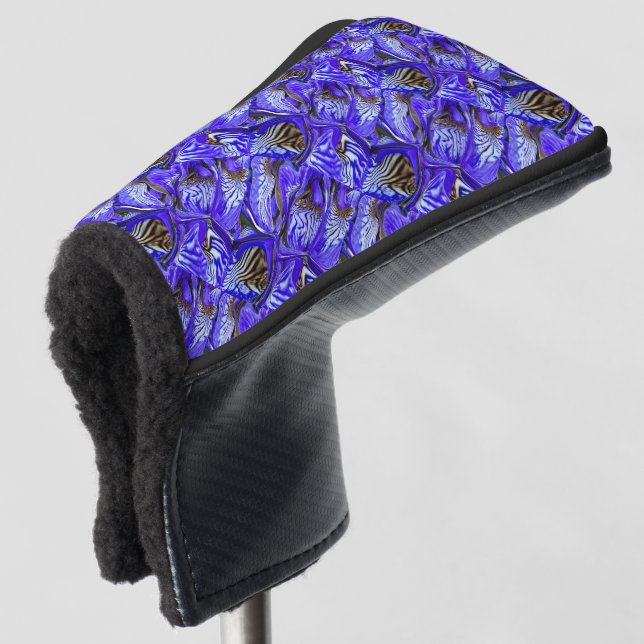 Couvre-club De Golf Fleur Iris Violet / Esthétique / Carrelé / (Devant 3/4)