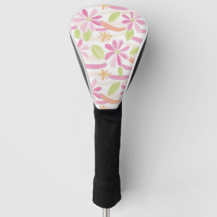 Couvre-club De Golf Fleur pastel rétro (2)