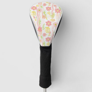 Couvre-club De Golf Fleur pastel rétro (3)