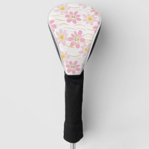 Couvre-club De Golf Fleur pastel rétro (4)