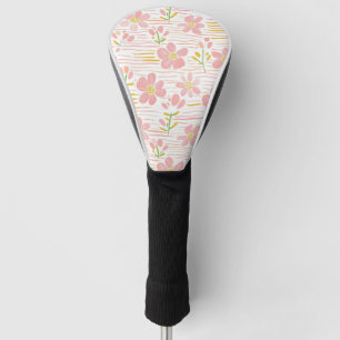 Couvre-club De Golf Fleur pastel rétro (6)