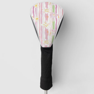 Couvre-club De Golf Fleur pastel rétro (9)