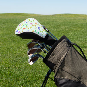 Couvre-club De Golf Fleurs Colorées, Motif Floral, Feuillage, Boho