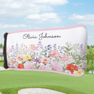 Couvre-club De Golf Fleurs de jardin florales jolies et colorées Perso