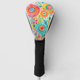 Couvre-club De Golf Fleurs Fantaisistes