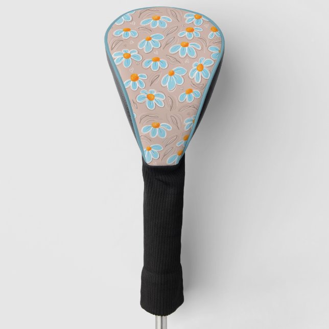 Couvre-club De Golf Fleurs heureuses  (Devant)