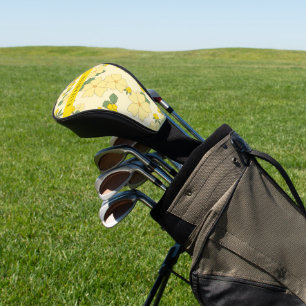 Couvre-club De Golf Fleurs Jaunes, Motif De Fleurs, Votre Nom