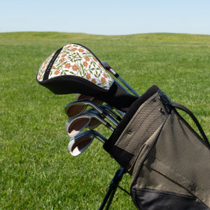 Couvre-club De Golf Fleurs oranges, motif floral, Boho, votre nom