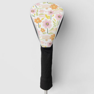Couvre-club De Golf Fleurs Rétro Pastel (7)
