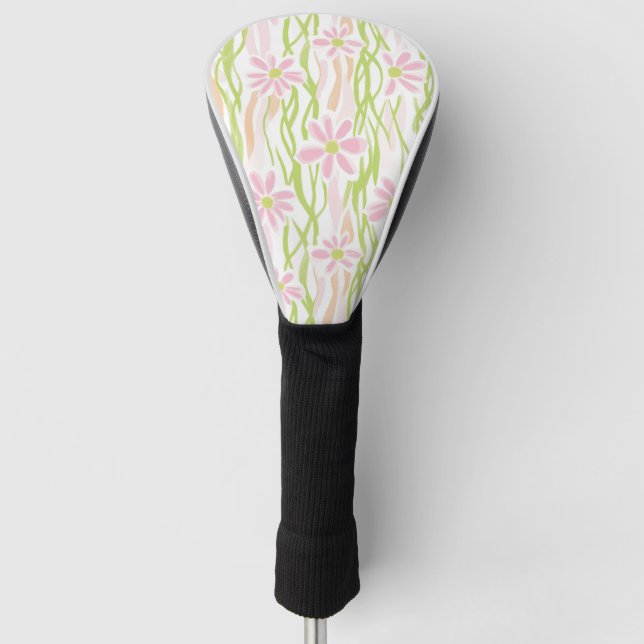 Couvre-club De Golf Fleurs Rétro Pastel (8) (Devant)