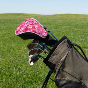 Couvre-club De Golf Fleurs roses Tons de rose floral Personnalisé