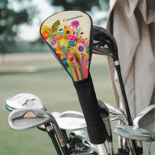 Couvre-club De Golf Floral Abstrait coloré