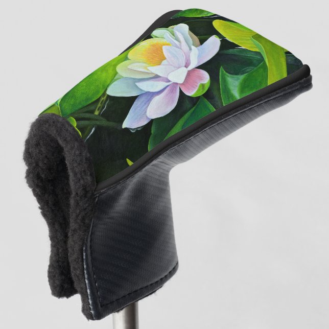 Couvre-club De Golf Floral Lily blanche (Devant 3/4)