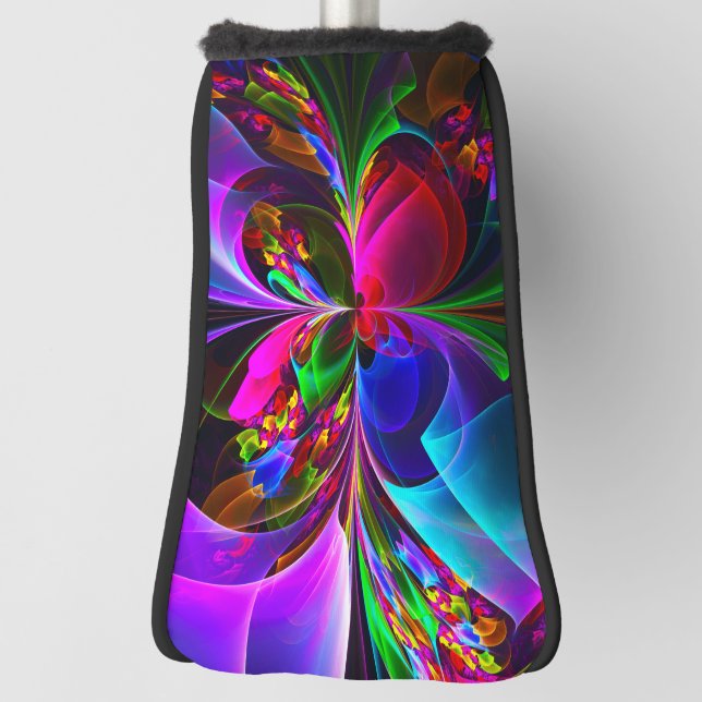 Couvre-club De Golf Floral moderne Art Abstrait Rouge Bleu Motif #12 (Tourné à 90°)