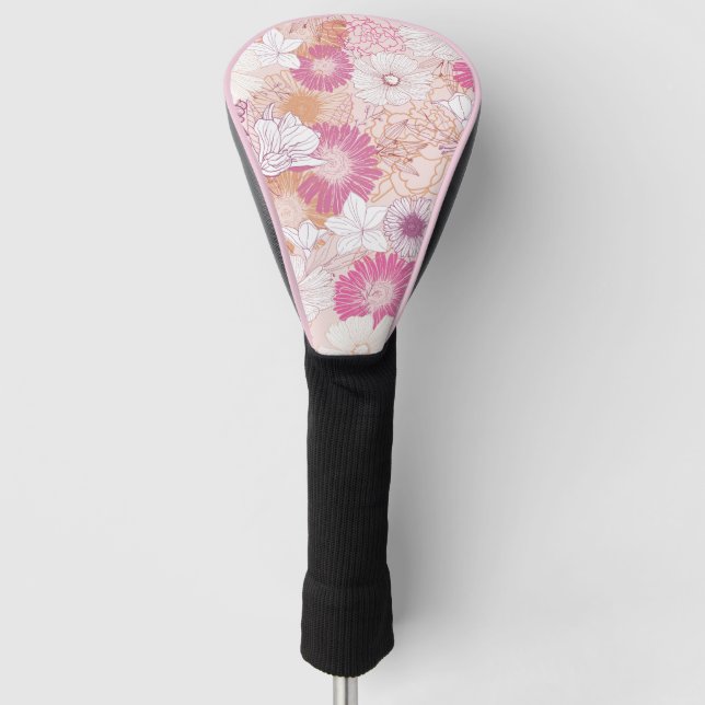 Couvre-club De Golf Floral Sans Couture  (Devant)