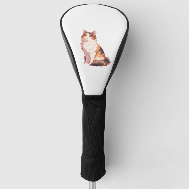 Couvre-club De Golf Fluffy Calico Cat (Devant)