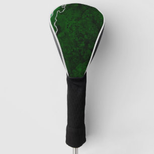 Couvre-club De Golf Forêt Glamour Verte Marbre Chic Paillettes Argenté