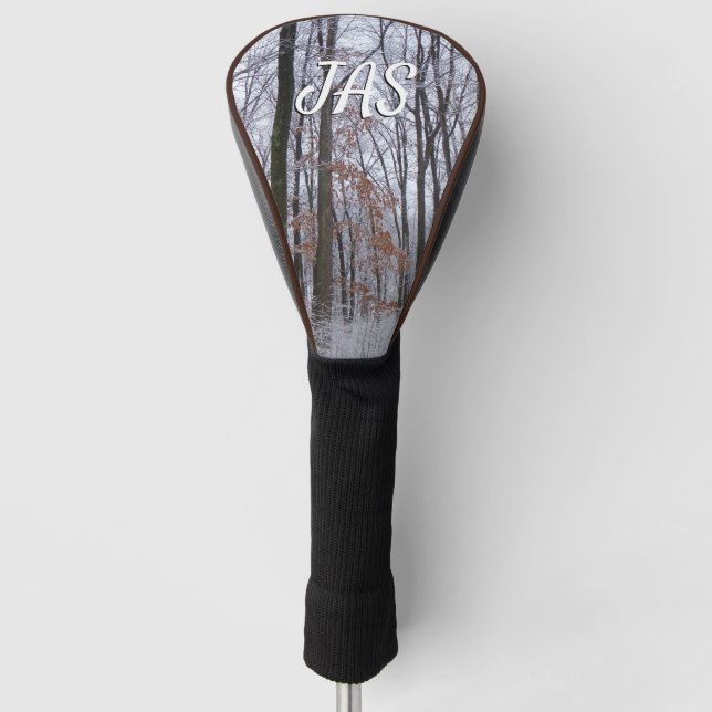 Couvre-club De Golf Forêt huppée neige paysage d'hiver Photographie (Devant)