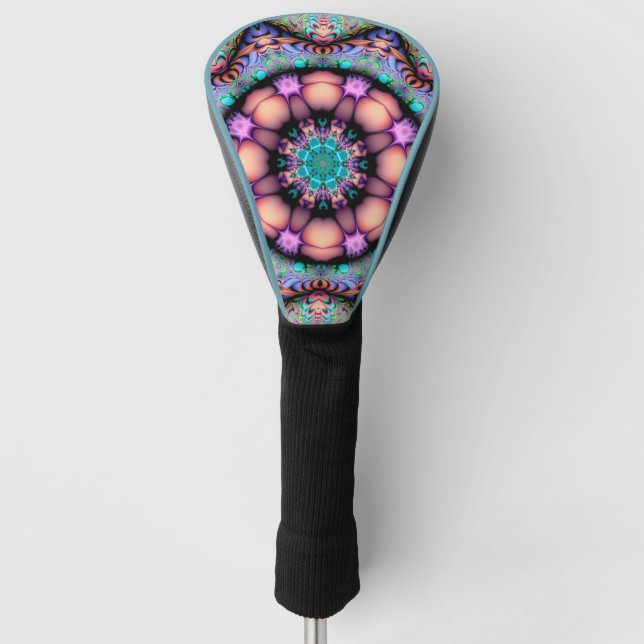 Couvre-club De Golf Fractal Mandala Floral Psychedelic (Devant)
