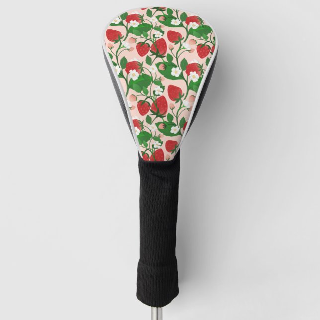 Couvre-club De Golf Fraise d'été en rose (Devant)