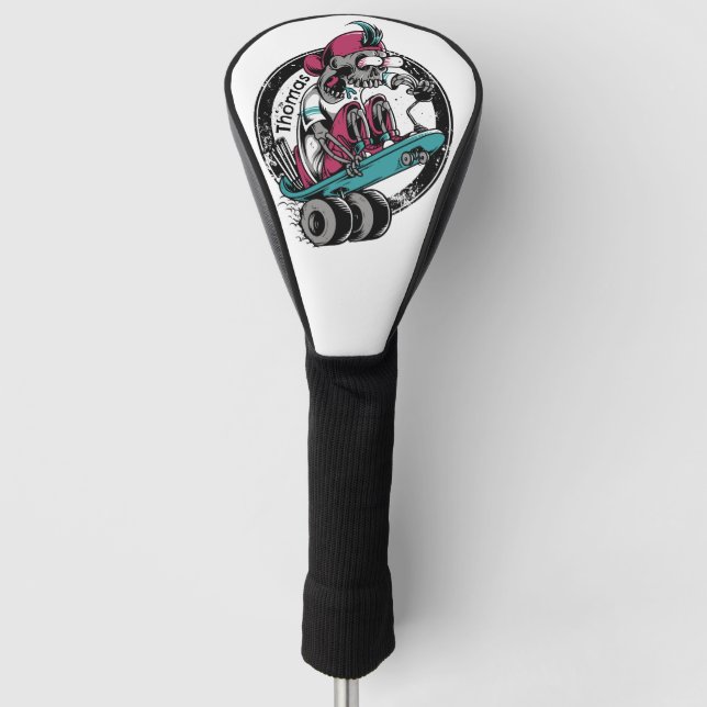 Couvre-club De Golf Frisson crânien : Ride ou Mort Customisé (Devant)