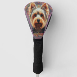 Couvre-club De Golf Frontière colorée du Yorkshire Terrier chien réali