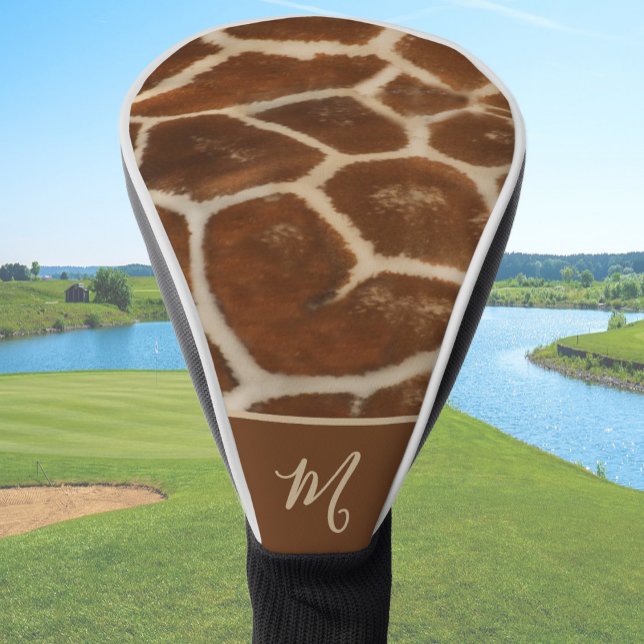 Couvre-club De Golf Fun Giraffe Custom Name Animal Print (Créateur téléchargé)