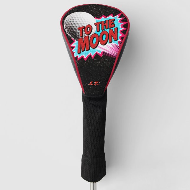 Couvre-club De Golf Fun Pop Art "Vers la Lune" Graphique de Golf Gras (Devant)