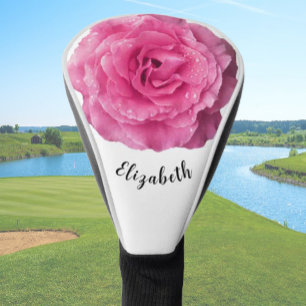 Couvre-club De Golf Fun rose rose rose brillant fleur personnalisée da