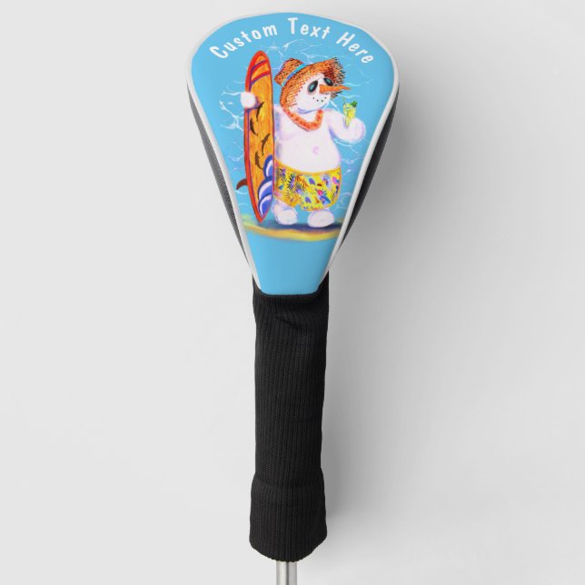 Couvre-club De Golf Funky Snowman Surfer Custom Text Golf Head Cover (Devant)