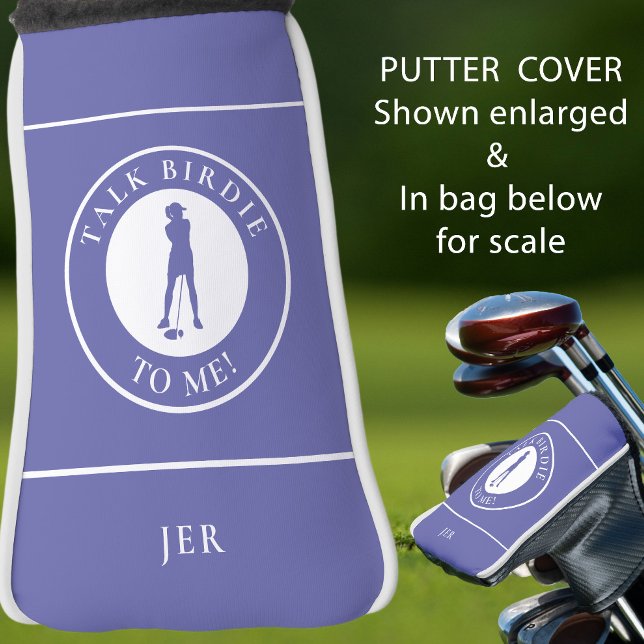 Couvre-club De Golf Funny Birdie Golf Saying Female Custom Monogram (Funny Birdie Golf Saying Female Custom Monogram Golf Head Cover)
