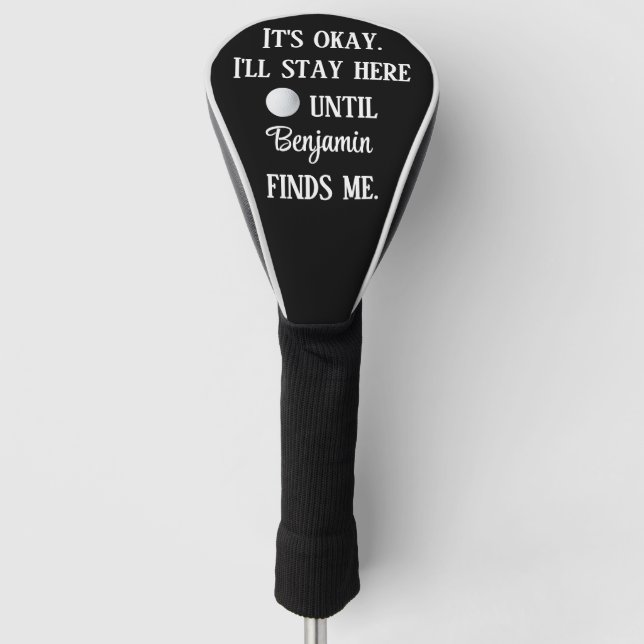 Couvre-club De Golf Funny Humour Golf Ball Bold Black White Typographi (Devant)