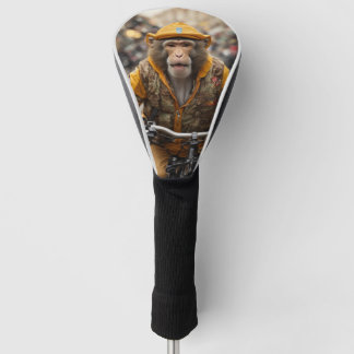 Couvre-club De Golf Funny Monkey Cycling Golf Head Cover