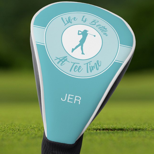 Couvre-club De Golf Funny Saying Personalized Monogram Initials Teal (Funny women’s putter cover with initials—because tee time deserves personality.)