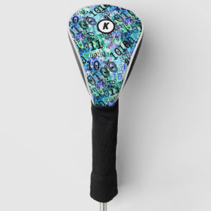 Couvre-club De Golf Geek de code binaire bleu initial