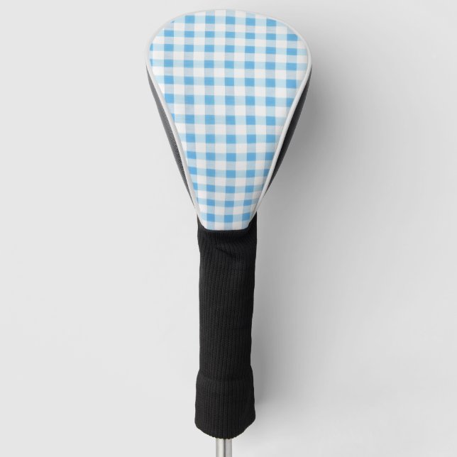 Couvre-club De Golf Gingham Bleu Bébé (Devant)
