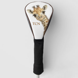 Couvre-club De Golf Girafe à initiales de monogramme personnalisées 