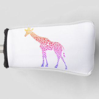 Couvre-club De Golf Giraffe arc-en-ciel de Coeurs Golf Head Cover