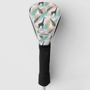 Couvre-club De Golf Giraffe Whimsical Polka Dot Motif - Pastel