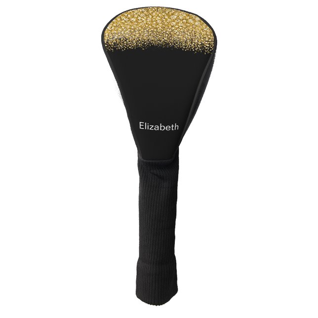Couvre-club De Golf Glam Gold Glitter Jeweled Personalized (Créateur téléchargé)