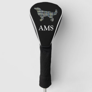 Couvre-club De Golf Golden Retriever Chien Cute Silhouette Y&B Grille