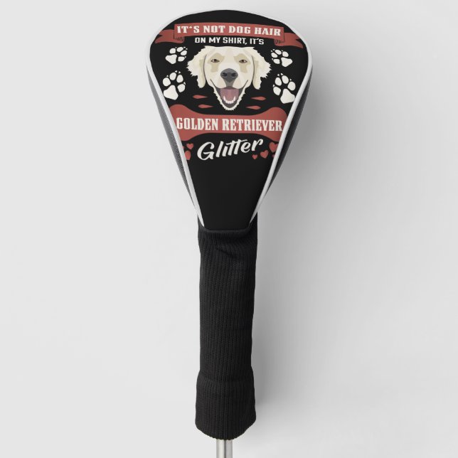 Couvre-club De Golf Golden Retriever Chien Parties scintillant cheveux (Devant)