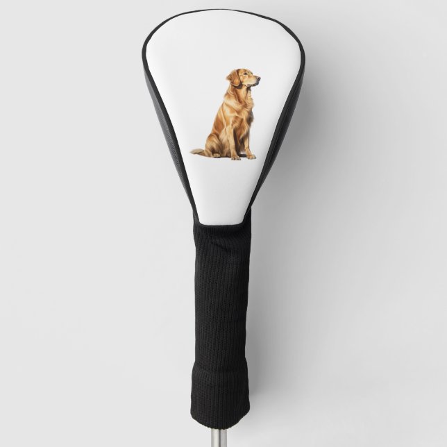 Couvre-club De Golf Golden Retriever Portrait de chien - Majestic Anim (Devant)