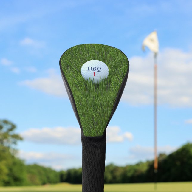 Couvre-club De Golf Golf Ball Monogramme Vert Conducteur Golf Tête Cou (Add your initials to the golf ball and have the best round of golf ever!)