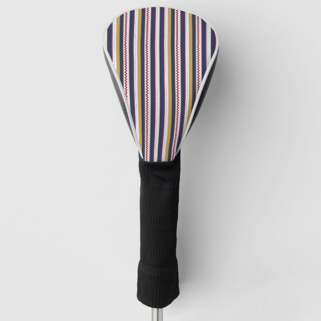Couvre-club De Golf Golf club head cover with vertical stripes  (Devant)